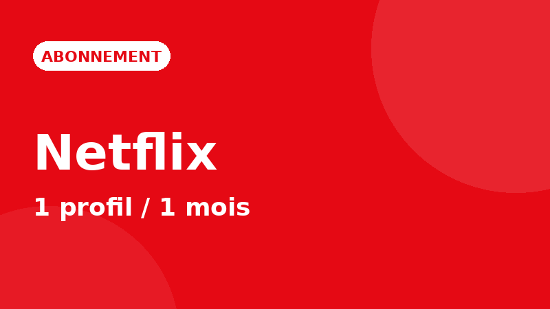 Netflix Premium — 1 profil / 1 mois